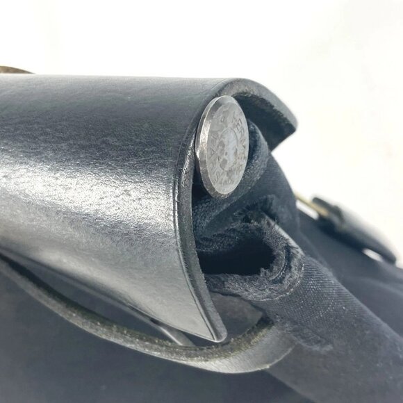 HERMES Herbag ad PM Handbag Tote Bag Hand Bag Leather/Canvas Black - Picture 10 of 16